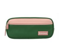 Estuche portatodo liderpapel duo 2 cremalleras con bolsillofrontal verde militar 220x90x50 mm - IK65