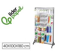 Liderpapel Expositor Metálico para Manualidades con 373 Unidades Surtidas, 40 Ganchos y 3 Bandejas