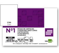 Liderpapel Tarjetas de cartón Ficha nº1 65x95 mm Liso paquete de 100 180 g