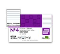 Liderpapel Ficha Rayada Nº 4 125X200Mm Paquete De 100 180 g/m²