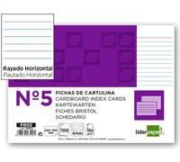 Ficha liderpapel rayada nº5 160x220 mm 180g/m2 paquete de 100 unidades - FR05