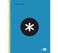 Cuaderno espiral liderpapel a5 micro antartik tapa forrada120h 100 gr cuadro 5mm 5 bandas 6 taladros color azul - KD31