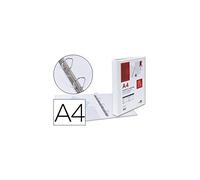 Carpeta canguro 4 anillas mixtas 25mm liderpapel a4 plastico blanca - KG42