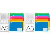 Liderpapel Libreta smart a5 apaisado 32 hojas 60g/m2 cuadro 6 mm con margen (Paquete de 2)