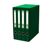 Liderpapel Módulo de 4 archivadores folio 2 anillas mixtas 25 mm verde