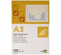 Bloc papel milimetrado liderpapel encolado 297x420mm 50 hojas 80g/m2