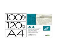 Papel verjurado liderpapel a4 120g/m2 crema paquete de 100 hojas - VJ03