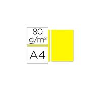 Papel color liderpapel a4 80g/m2 amarillo paquete de 100 - PC48