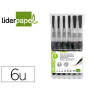 Liderpapel Pincel Recargable con Depósito de Agua Set de 6 Unidades, Puntas Surtidas para Acuarela