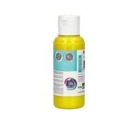 Liderpapel, Pintura Acrílica, Color Amarillo, Bote de Pintura Acrílica de 80 ML, Pintura para Manualidades, Dibujo, Decoración de Interiores, Fácil Limpieza