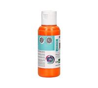 Liderpapel, Pintura Acrílica, Color Naranja, Bote de Pintura Acrílica de 80 ML, Pintura para Manualidades, Dibujo, Decoración de Interiores, Fácil Limpieza