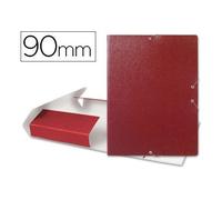 Carpeta proyectos liderpapel folio lomo 90mm carton gofrado roja - PJ95