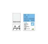 Recambio liderpapel a4 120 hojas 70g/m2 horizontal sin margen 4 taladros bandas de 5 colores - RE03