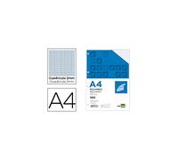 Liderpapel - Recambio A4 100 Hojas 100G/M2 Cuadro 2Mm Con Margen 4 Taladros
