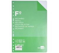 Recambio liderpapel a4 100 hojas 60g/m2 cuadro 4 mm con margen 16 taladros