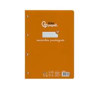 Recambio liderpapel a4 pautaguia 100 hojas 75 g/m2 cuadriculado pautado 2,5 mm con margen 4 taladros - RF26