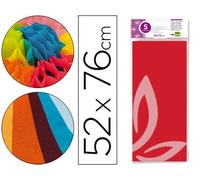 Papel seda liderpapel 52x76cm 18g/m2 bolsa de 5 hojas rojo - SE10