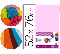 Papel seda liderpapel rosa 52x76 cm 18 gr -paquete de 25 hojas - SE17