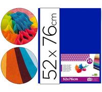 Papel seda liderpapel azul 52x76 cm 18 gr -paquete de 25 hojas - SE20