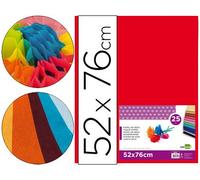 Papel seda liderpapel rojo 52x76 cm 18 gr -paquete de 25 hojas - SE23