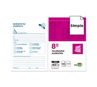 Liderpapel T103 - Talonario de ausentes octavo (10 x 15 cm original sin copia 103.