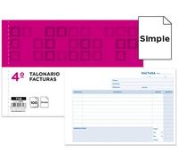 Liderpapel - Talonario facturas cuarto original t118 apaisado con i.v.a. (5 unidades)