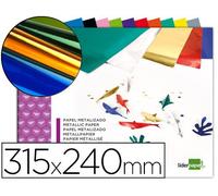 Bloc trabajos manuales liderpapel papel metalizado 240x315 mm 10 hojas colores surtidos - TM13