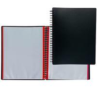 Carpeta liderpapel din a4 con 20 fundas intercambiables bordes de colores color negro