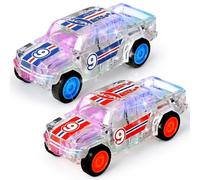 LIDI Coches de Juguete con Luces LED para niños de 1 a 3 años, Monster Truck Iluminado, Regalo para niños y niñas de 3 años o más, para Fiestas de cumpleaños, Pascua, Navidad (Paquete de 2)