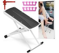 LiDiVi Reposapiés de pedicura, soporte ajustable para pedicura, no más doblarse o estirarse, taburete de pedicura para fácil en casa, antideslizante, resistente con separador de dedos, kit de pedicura