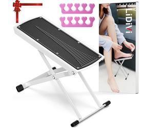 LiDiVi Reposapiés de pedicura, soporte ajustable para pedicura, no más doblarse o estirarse, taburete de pedicura para fácil en casa, antideslizante, resistente con separador de dedos, kit de pedicura