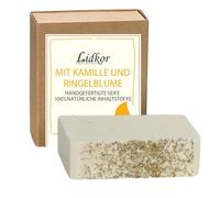 LIDKOR Jabón orgánico con manzanilla y caléndula para pieles sensibles, 100 g, muy suave sin ingredientes irritantes, jabón hidratante, vegano, jabón natural orgánico, hecho a mano, gel de ducha