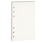 Lidwot Papel de recambio A6 rayado por puntos, 100 g/m² de grosor, color beige, hojas que no se decoloran (paquete de 80), preperforado, se adapta a carpetas A6 de 6 anillos para oficina, escuela y