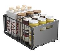 Lidzopas 2 organizadores de gabinete extraíbles, cajón deslizante extensible y resistente, cesta de almacenamiento deslizante con película adhesiva para armarios de cocina, despensa, baño