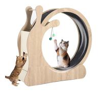 Lidzopas Rueda de ejercicio para gatos, modelo caracol, rueda para correr para gatos interiores, bajo ruido, cinta de correr XL para gatos, resistente a los arañazos, rueda de fitness de madera apta