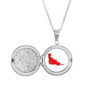 Lie Down - Collar con medallón rojo para mujer, joyería para regalo de cumpleaños