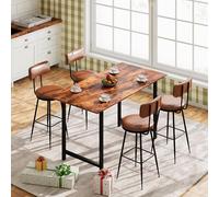 LieABak Juego de 4 taburetes de bar con respaldo, modernos taburetes de cocina con respaldo y reposapiés, silla de cocina, silla de comedor con estructura de metal para isla de cocina, bar, comedor