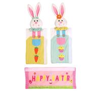 Lieawy Cubiertas para tiradores de puerta de refrigerador, bonita protección antideslizante | Conejo de Pascua Dispositivos Cubiertas de mango | Para interiores Dormitorio Salón Cocina Oficina