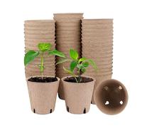Lieawy Macetas para Cultivo - 50 Piezas Vasos Transpirables con Orificios De Drenaje - Macetas para Plántulas con Etiqueta y Marcador | para Plantar, Trasplantar, Cultivar Tomate, Verdura y Flor en