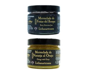 LIEBANARTESANA - Mermeladas Artesanas Pack 2x280g | Naranja al Orujo + Frutos del Bosque | Natural y Tradicional de Cantabria