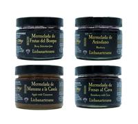 LIEBANARTESANA - Pack Mermeladas Artesanas Pack 4x280g | Fresa al Cava + Frutos del Bosque + Naranja al Orujo + Manzana y Canela | Natural y Tradicional de Cantabria