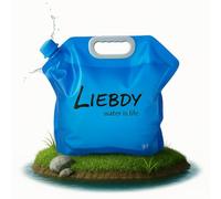 Liebdy®Contenedor de Agua Plegable de 10 litros sin BPA, contenedor de Agua Flexible para acampadas, Festivales, Supervivencia y diversión al Aire Libre I Azul