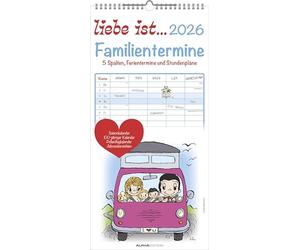 liebe ist... 2026 Familientermine - Familien-Timer - Termin-Planer - Kinder-Kalender - Familien-Kalender - 22x45