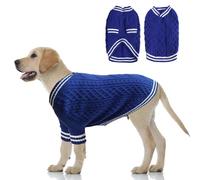 LiebeDD 3XL Jersey Perro Navidad Suéter para Perros Ropa Suéter para Perros Pijama Perro Cálido de Invierno Jersey para Perro Pequeño Mediano y Grande, Azul Real