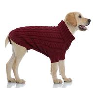 LiebeDD Jersey Perro Pequeño Mediano o Grande - Suéter Navidad para Perros Clásico Sueter Caliente Perro, Ropa Abrigo Punto Perros Jersey Rottweiler y Labrador(XXL Borgoña)