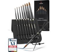 LIEBERGE Pinceles de acuarela premium - 8 pinceles de pelo de sable sintético de alta calidad - Juego de pinceles de acuarela sin pérdida de pelo al pintar | Pincel acuarela (8 pinceles sintéticos de