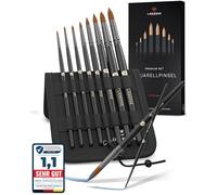 LIEBERGE Pinceles de acuarela premium - 8 pinceles de pelo de sable sintético de alta calidad - Juego de pinceles de acuarela sin pérdida de pelo al pintar | Pincel acuarela (8 pinceles sintéticos de