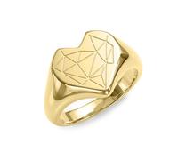LIEBESKIND Berlin - Anillo para mujer de acero inoxidable con diseño de corazón roto, color dorado, talla 54, elegante joya para cualquier ocasión y el regalo perfecto