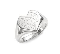 LIEBESKIND Berlin - Anillo para mujer de acero inoxidable con diseño de corazón roto, color plateado, talla 50, elegante joya para cualquier ocasión y el regalo perfecto