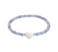 LIEBESKIND Berlin Broken Heart Beads Bracelet - Elegante pulsera de acero inoxidable pulido - 17 cm - resistente al agua y agradable para la piel, Eine Grösse, Metal, Aguamarina